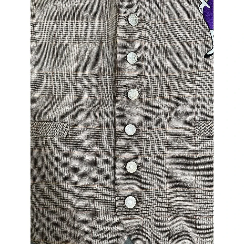 Too Cute Rocky Bullwinkle Vest‎ Men's L Brown 1992 Hanna Barbara Boris Cartoon